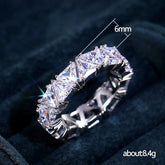 Sterling Silver Triangular Zircon Ring - Engagement Jewelry